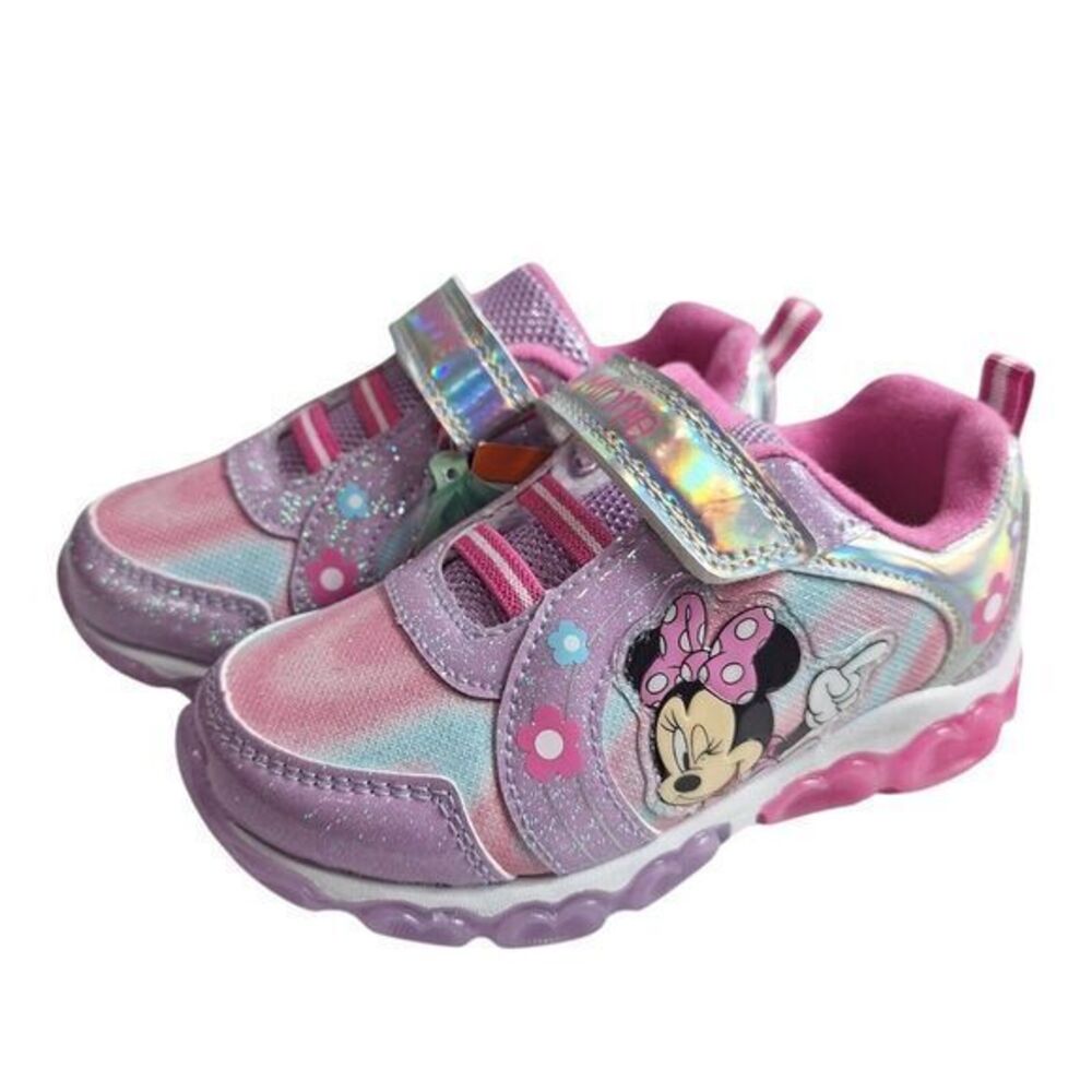 Disney shoes for girls sneakers with LED light without laces Pink Size 7 (15cm) - Picture 3 of 16